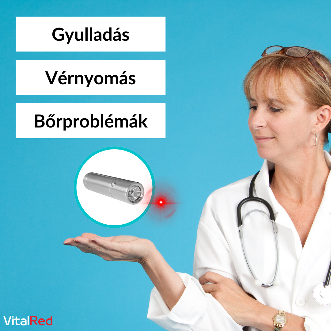 VitalRed Vörösfényterápiás Lámpa - Gyulladáscsökkentésre és Fájdalmak Enyhítésére